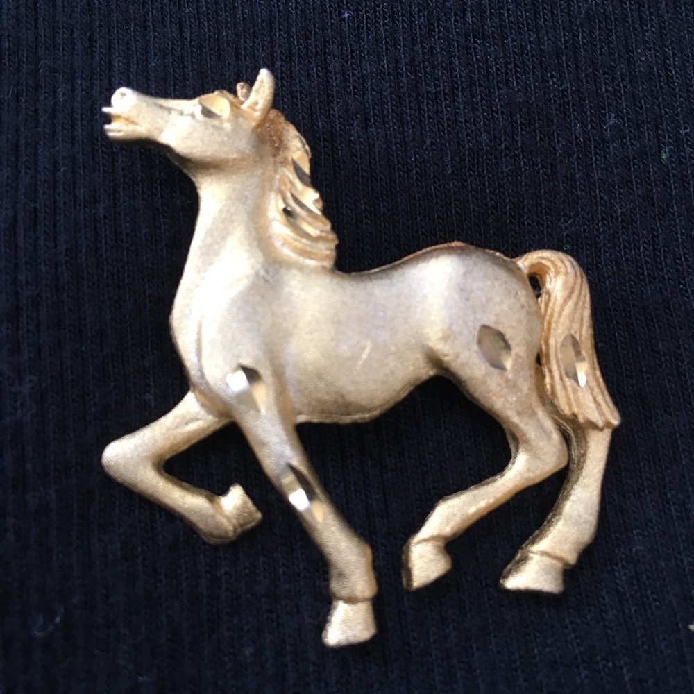 Gold horse pin